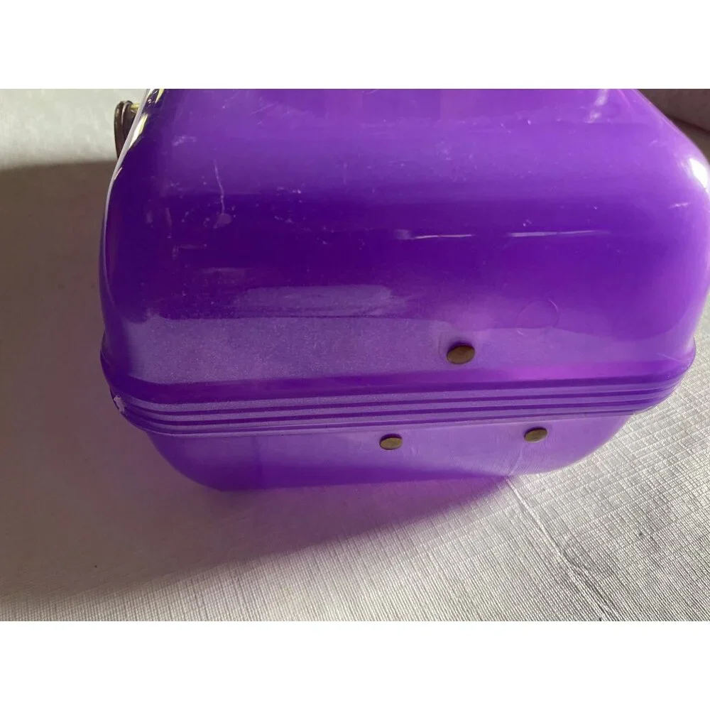 Caboodle Purple Transparent Plastic Storage Container With Handle & Secure Latch